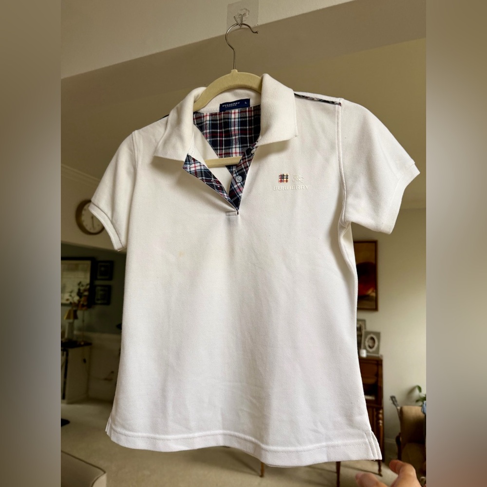 Burberry Kids Polo with Plaid Accent